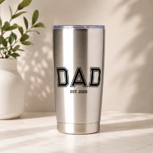 Gourde Isotherme Cadeau minimal pour nouvel an Papa année établie