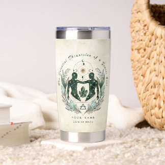 Gourde Isotherme Cadeau personnalisé Astrologie Gémeaux Émeraude &