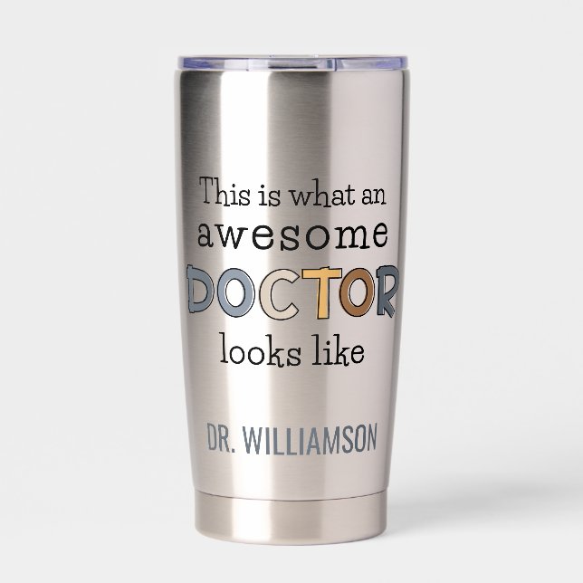 Gourde Isotherme Cadeaux Personnalisés Funny Doctor | Médecin génia (Extérieur)