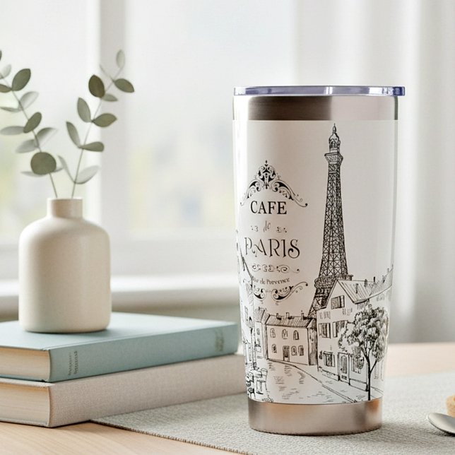 Gourde Isotherme Café Paris personnalisé (Créateur téléchargé)