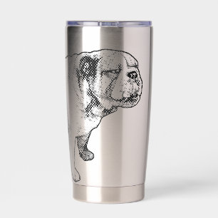 Gourde Isotherme calme pointillé, joie de bouledogue