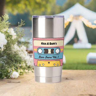 Gourde Isotherme Cassette personnalisé de chansons d'amour – Nom pe