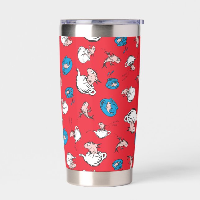 Gourde Isotherme Chat Dans Le Casquette | Le Motif rouge poisson (Gauche)