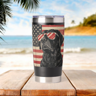 Gourde Isotherme Chien Labrador Retriever Patriotique 4 juillet Hom