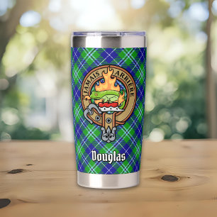 Gourde Isotherme Cimier du clan Douglas sur tartan