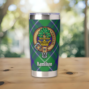 Gourde Isotherme Cimier du clan Hamilton sur tartan de chasse