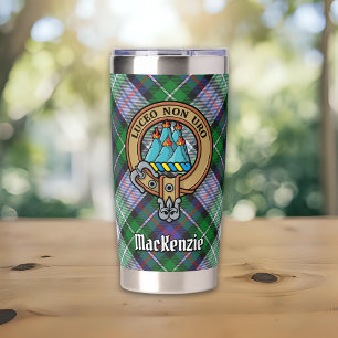 Gourde Isotherme Cimier du clan MacKenzie sur tartan de robe de soi