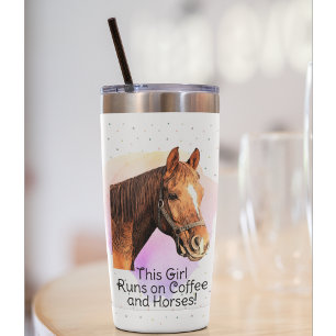 Gourde Isotherme Citation Cheval Café équestre rose mignon Pony