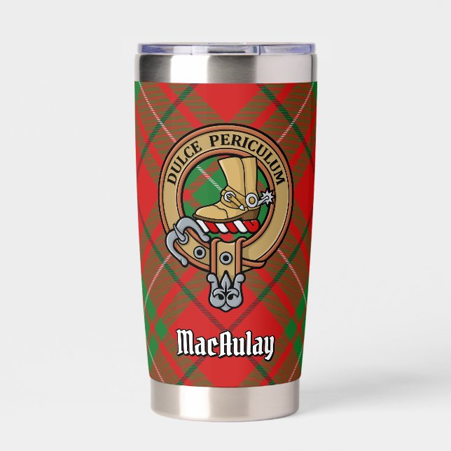 Gourde Isotherme Clan MacAulay Crest sur Tartan (Extérieur)