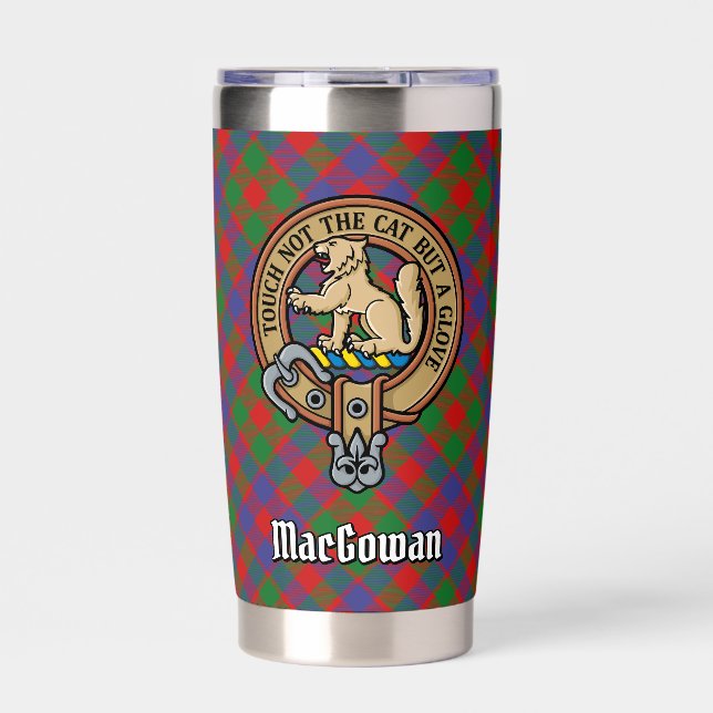 Gourde Isotherme Clan MacGowan Crest sur Tartan (Extérieur)