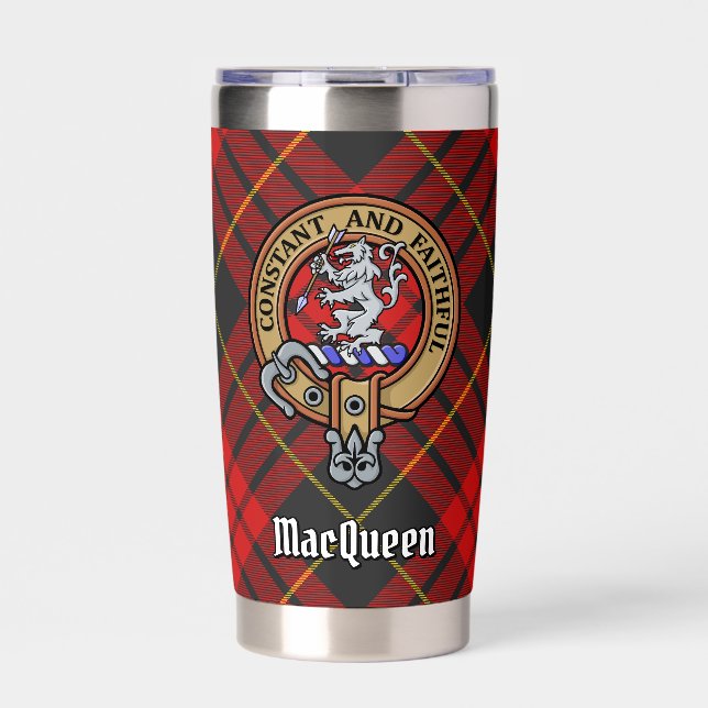 Gourde Isotherme Clan MacQueen Crest sur Tartan (Extérieur)