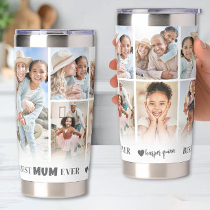 Gourde Isotherme Collage photo personnalisé Meilleure maman Mère