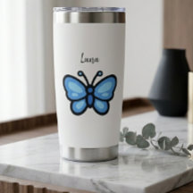 CuteBlue Butterfly Custom Name Elegant Aesthetic