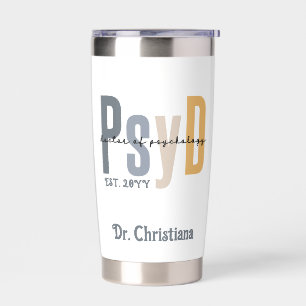 Gourde Isotherme Docteur en psychologie PsyD personnalisé