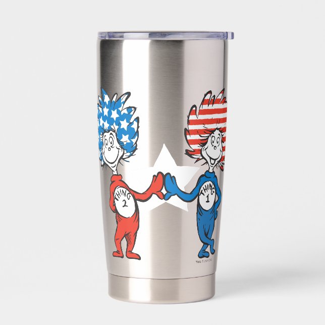 Gourde Isotherme Dr Seuss | Une chose Deux graphiques patriotiques (Gauche)