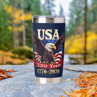Gourde Isotherme Drapeau USA 250e 1776-2026 aigle américain patriot