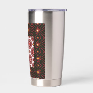 Gourde Isotherme Élégant motif géométrique rouge foncé en acier ino
