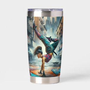 Gourde Isotherme Femmes en action de Breakdancer Silhouette de New