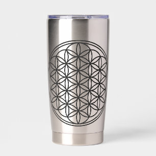Gourde Isotherme FLEURS DE VIE - Symbole de géométrie sacrée plan 1