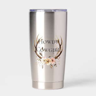 Gourde Isotherme Flore de Cowgirl Deer Antlers