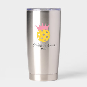 Gourde Isotherme Funny Pickleball Queen Nom du monogramme personnal