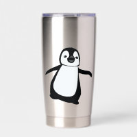 Gobelet personnalisé avec nom de pingouin mignon