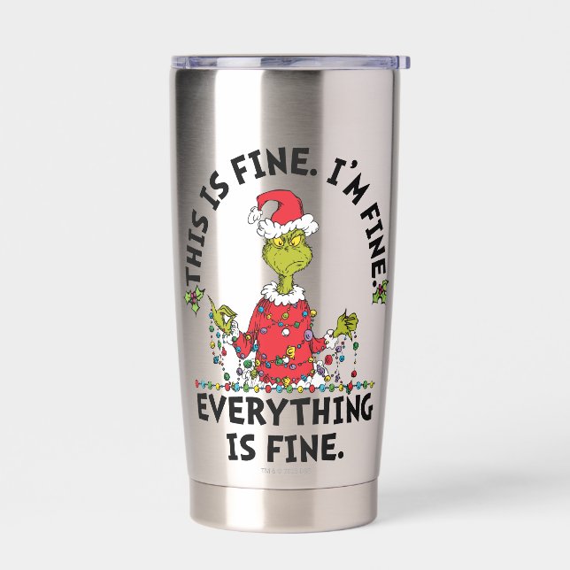 Gourde Isotherme Grinch | Everything is Fine (Gauche)
