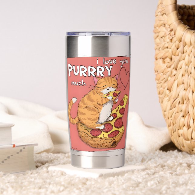 Gourde Isotherme I Love You Purrry Much Funny Cat Lover Gift  (Salon (pivotée))