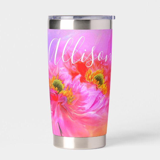Gourde Isotherme Imaginaire floral tondeuse thermique personnalisée (Gauche)