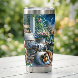 Gourde Isotherme Jardin étoilé sous véranda Sheltie rêve