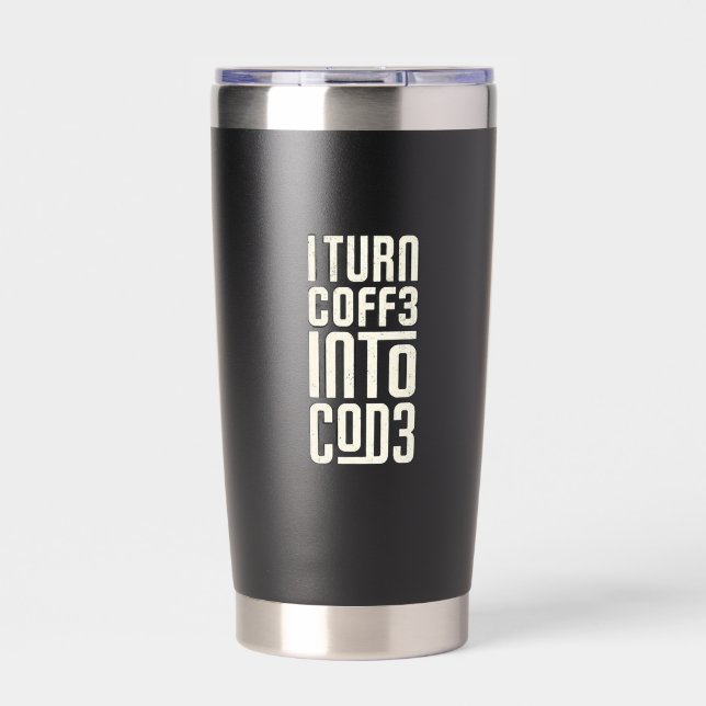 Gourde Isotherme Je Transforme Coff3 En Cod3 Black fun (Extérieur)