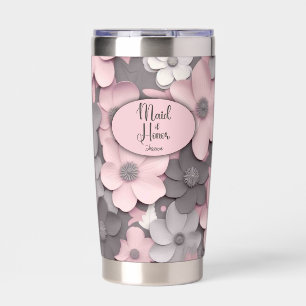 Gourde Isotherme Joli pavot rose-gris 3D pavois Maid of Honor