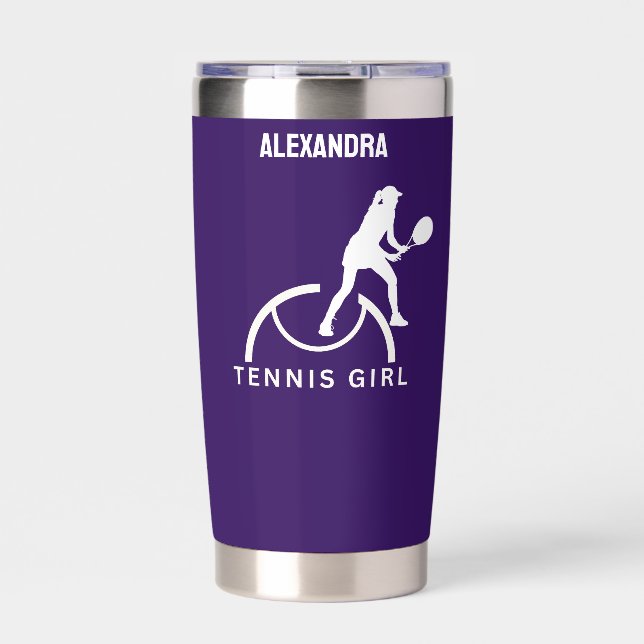 Gourde Isotherme Joueuse de tennis, fille de tennis Anniversaire (Extérieur)