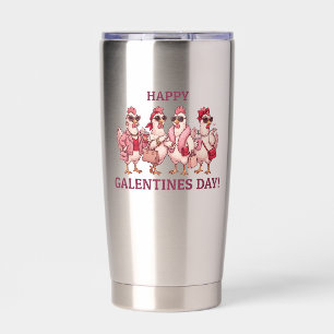 Gourde Isotherme Joyeuse Galentines Day Chicken Squad Drôle Glam Po