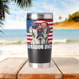 Gourde Isotherme Labrador Uncle Lab US Flag Puppy Dog Lover 4th of
