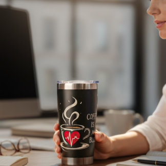 Gourde Isotherme Le café est dans mon sang