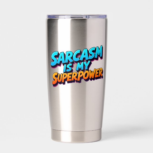 Gourde Isotherme Le sarcasme est ma superpuissance - Style BD (Extérieur)