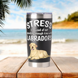 Gourde Isotherme Le stress est causé Drôle Labrador Labrador jaune