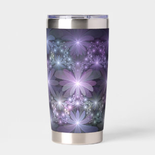Gourde Isotherme Lit de fleurs tendance brillant art fractal abstra