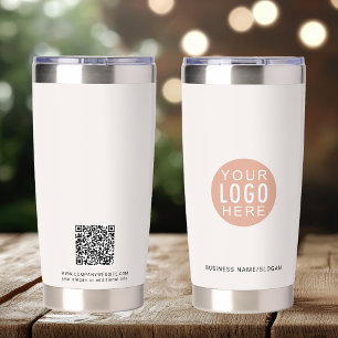Gourde Isotherme Logo d'entreprise simple Code QR et site Web
