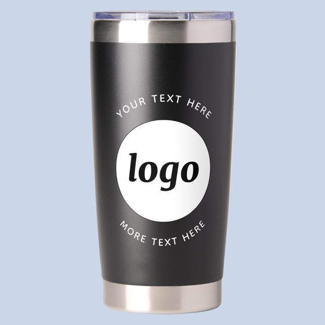 Gourde Isotherme Logo Simple Avec Texte Professionnel Promotionnel (Logo with custom text business promotional branding thermal tumbler water bottle)