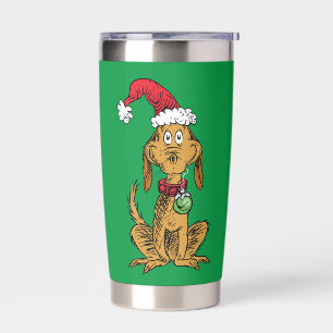 Gourde Isotherme Max le chien avec un chapeau de Père Noël