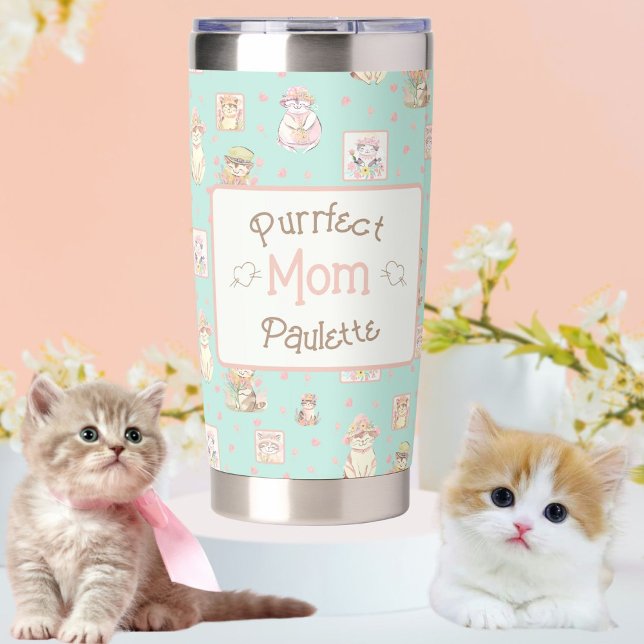 Gourde Isotherme Monnaie Objectif Maman Chat Boho Casquettes de pri (Créateur téléchargé)