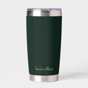 Gourde Isotherme Monogramme de fusain vert et de script or