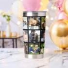 Monogramme personnalisé moderne multi photo collag