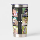 Monogramme personnalisé moderne multi photo collag