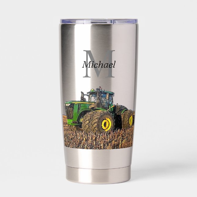 Gourde Isotherme Monogramme personnalisé Tracteur Équipement Tillag (Extérieur)