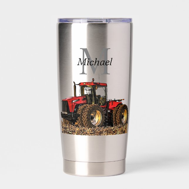 Gourde Isotherme Monogramme personnalisé Tracteur Équipement Tillag (Extérieur)