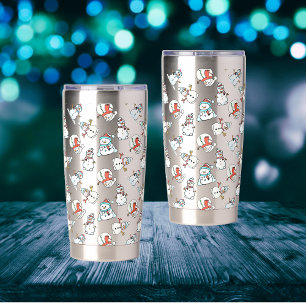 Gourde Isotherme Motif de neige Acier inoxydable pour enfants