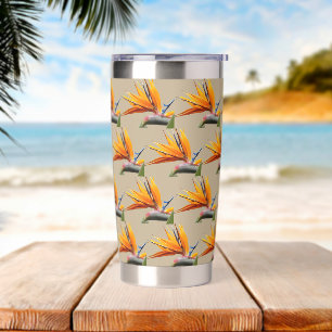 Gourde Isotherme Motif de plante d'oiseau de paradis orange sur kak